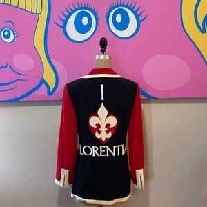 Moschino I Love Florenzia Jacket  Blazer Red White Blue Florence Italy